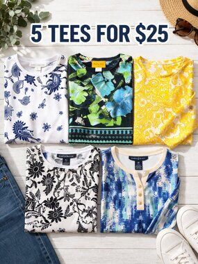 5 Tees for $25 Bundle